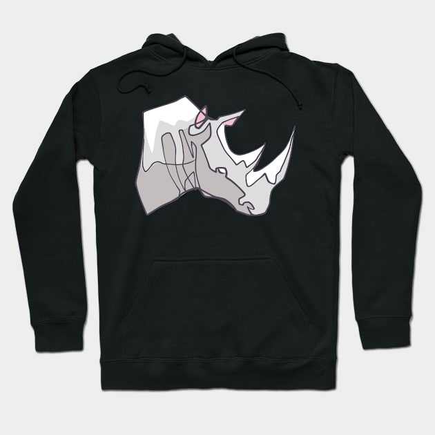 Hand drawn rhino head vector illustration Hoodie by bernardojbp